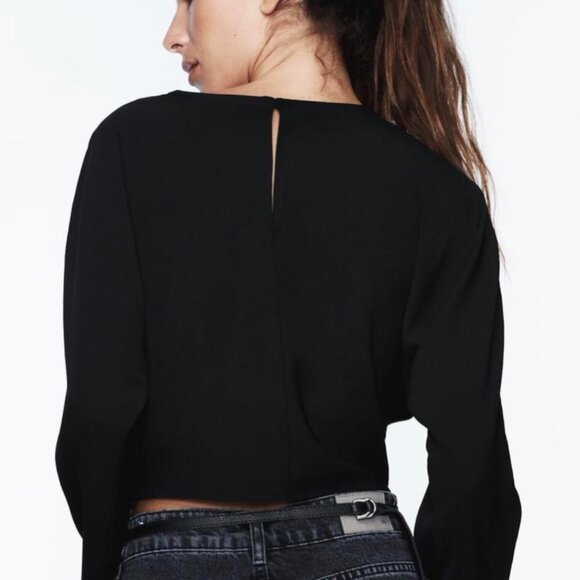 Zara Long Sleeve Rhinestone Top Small - Picture 2 of 11